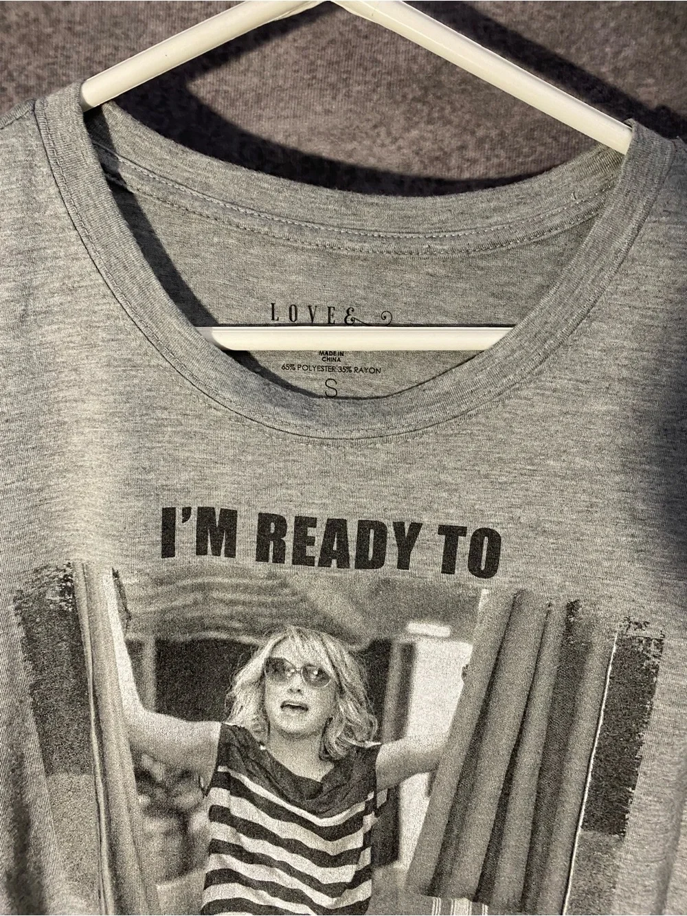 Love & Cherish Womens Small Grey T-Shirt Im Ready To Paarrrrrrtayyyy